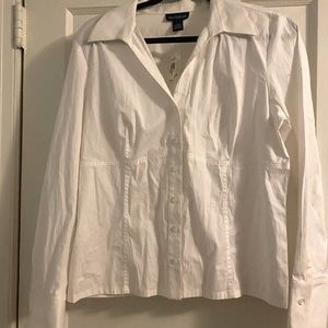 White Ann Taylor shirt; NEW with tags; size 14.